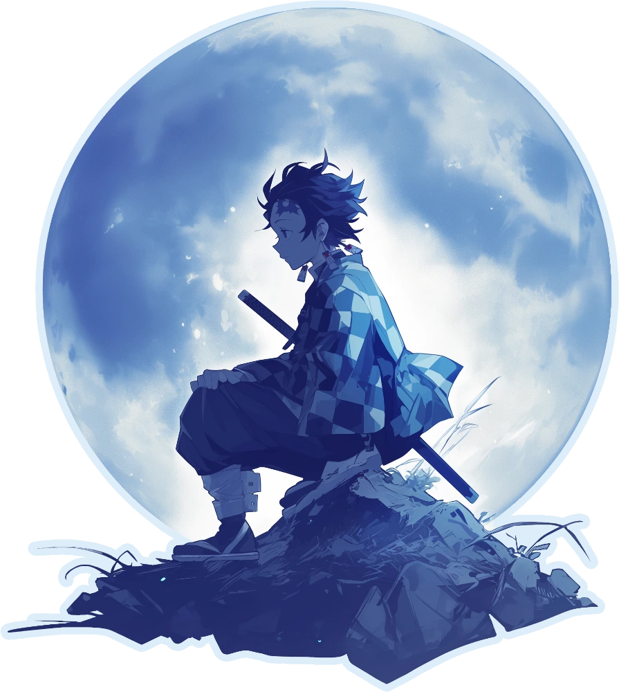 Tanjiro Moon Silhouette
