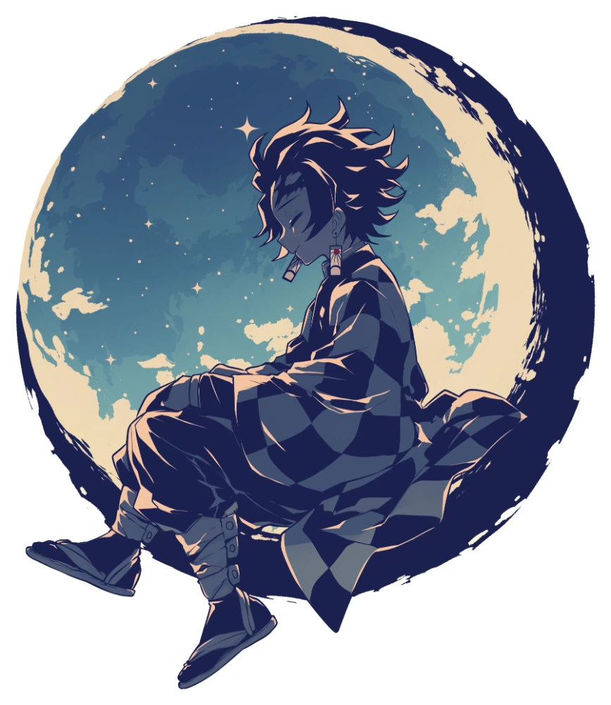 Tanjiro Moonlight Silhouette